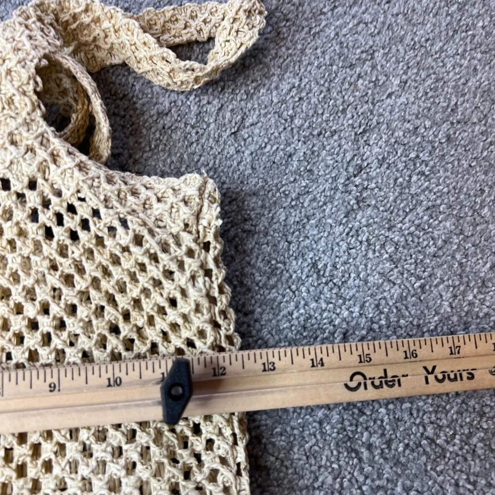 Kylie Cosmetics crochet Tote Bag Beige Beach Shopping‎ boho beach casual y2k - Picture 11 of 14